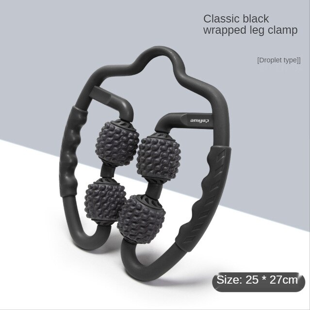 Massage Roller - 4 Wheel Foam Roller for Arm, Leg, Neck - Muscle Tissue Relief: Black