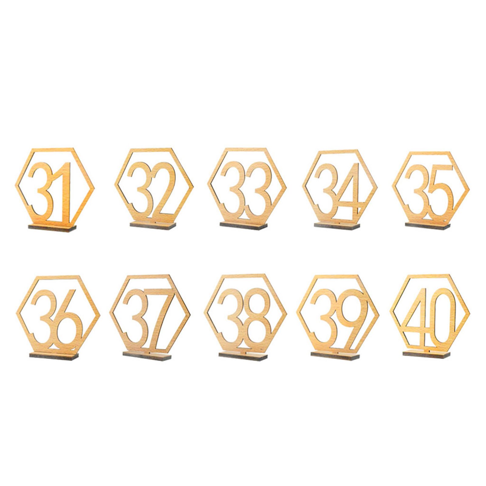 10pcs Digital Table Number Signs for Wedding Birthday Party Decoration Table Seat Catering Decorations Cards Welcome Signs: 31-40