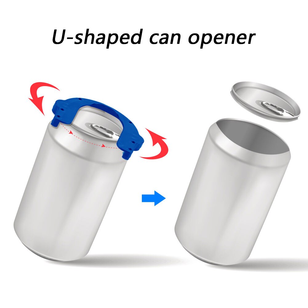 Portable Multifunctional Plastic U-shaped Gripper Manual Beverage Can Jar Opener Cap Lid Beer Bottle Openers Tool Kitchen Gadget