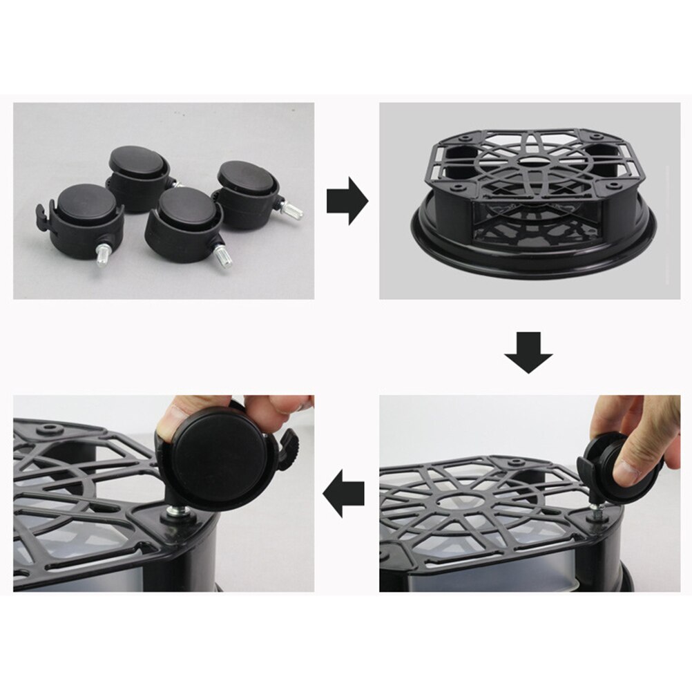 38cm Round Flower Pot Trays Removable Universal Bottom Wheel Foundation Plant Flower Pot Base with Storage Drawer