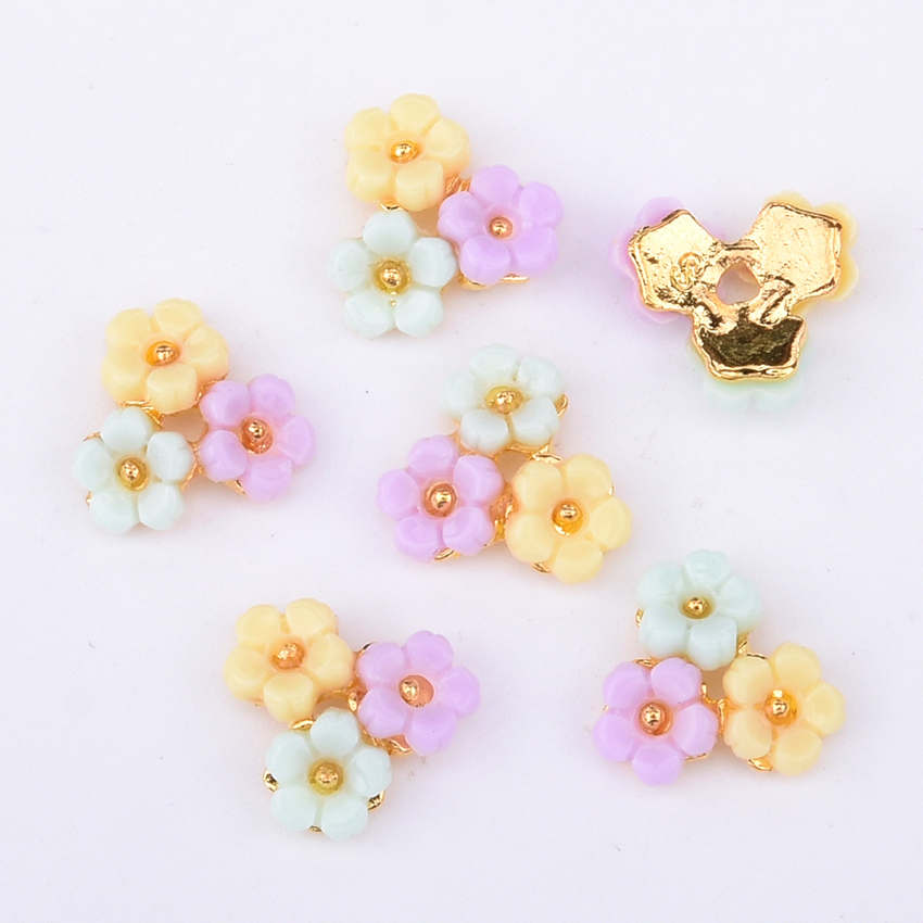 10pcs alloy 3d nail art rose bloemen sieraden nagels crystal rhinestones nailart nagels decoraties komen accessoires Y951 ~ 958