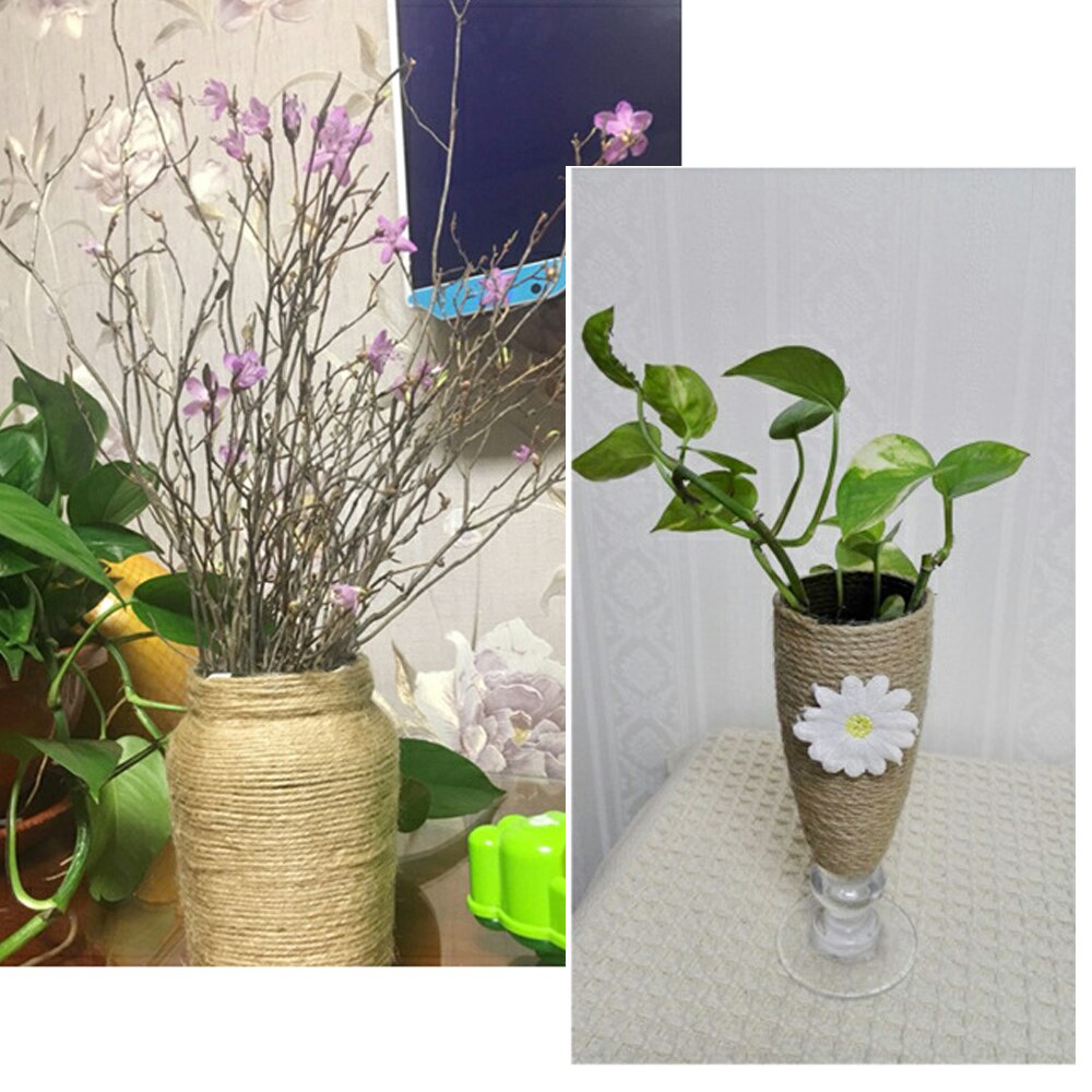 50M Natural Jute Rope Twine Rope DIY Handmade Craft for Wedding Wrapping Cords Thread, Cat Climbing Frame Pet Scratching