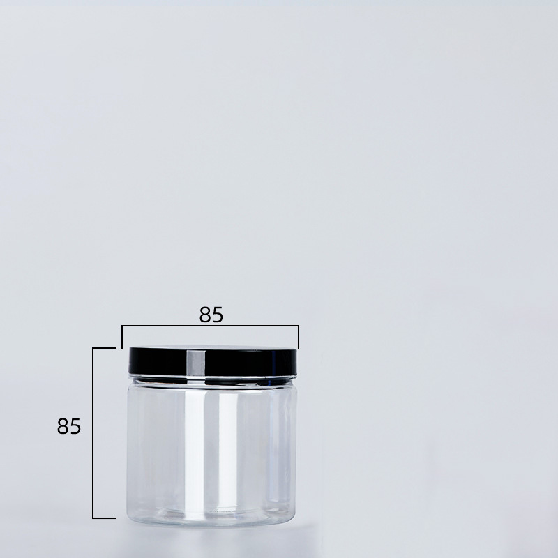 Botella de embalaje de plástico PET transparente, botellas de sellado vacías, cubo Circular, almacenamiento, tarro de galletas, contenedor de tanque de sellado de grado alimenticio, 1 unidad: Chocolate
