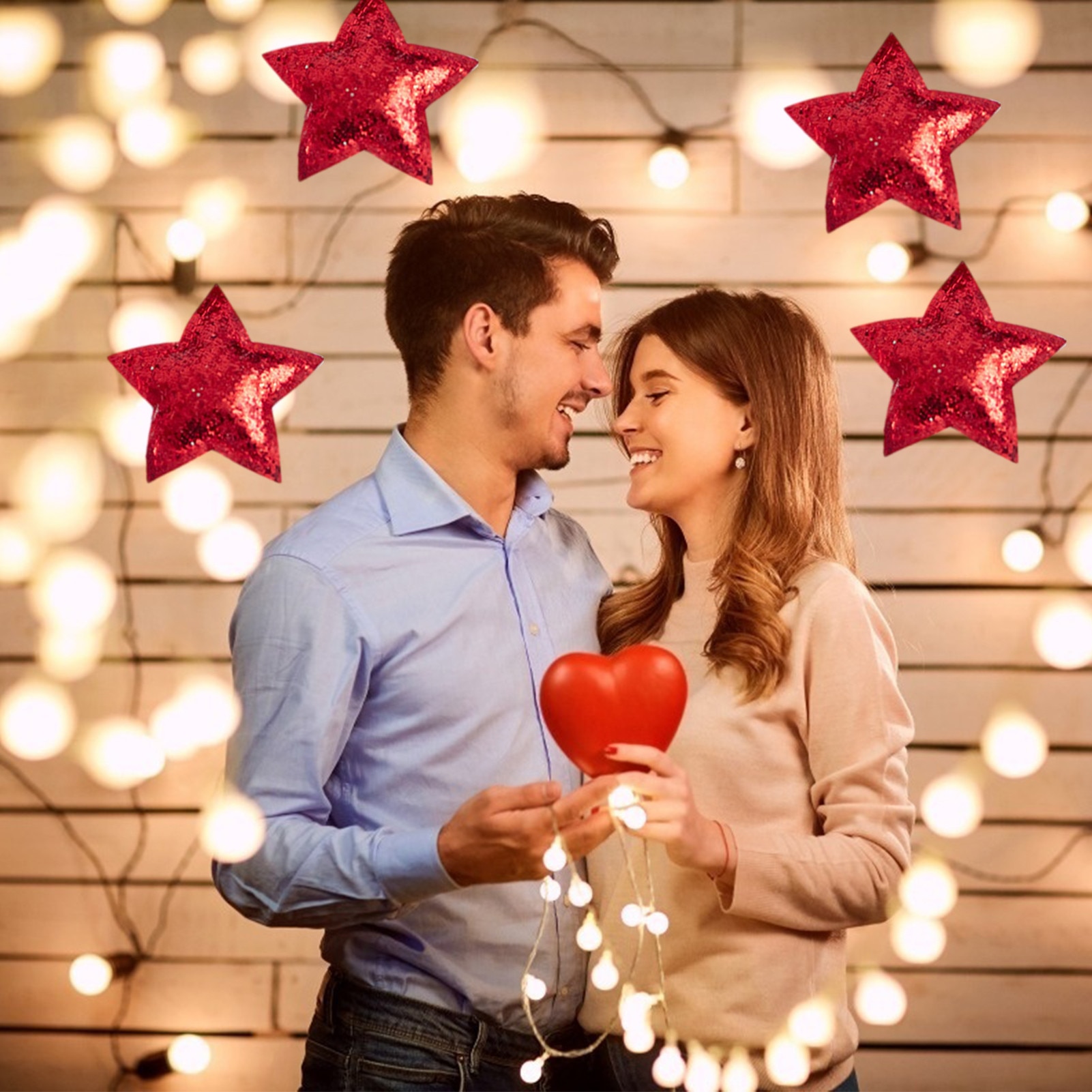 Home Decor Valentijnsdag Liefde Ster Opknoping Ornament Wanddecoratie Star Heart Shape Decoratings Accessoires