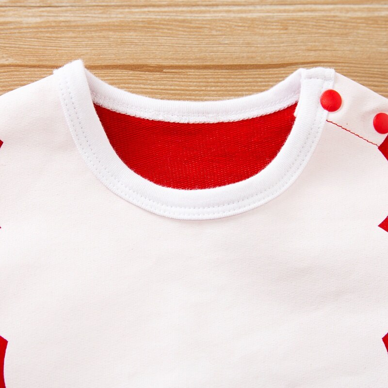 PatPat Autumn and Winter 2-piece Baby Santa Christmas Jumpsuit with Hat Set Baby Boy Clothing