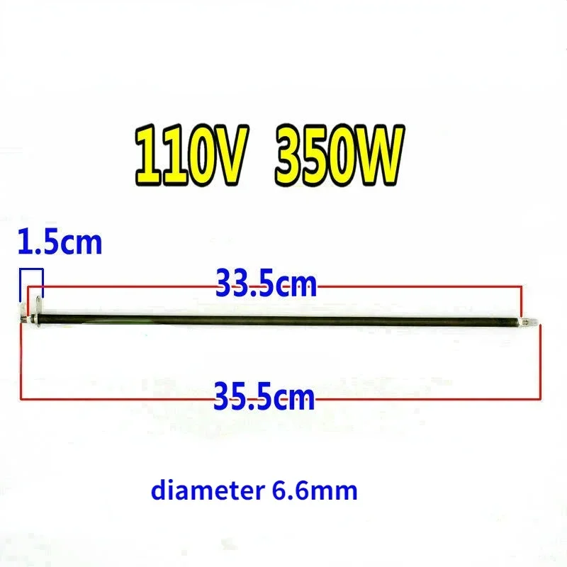 1 unidad de repuesto de elemento calefactor de horno eléctrico de acero inoxidable 110V 300W-425W para piezas de reparación de tubo calefactor de horno eléctrico: Blanco