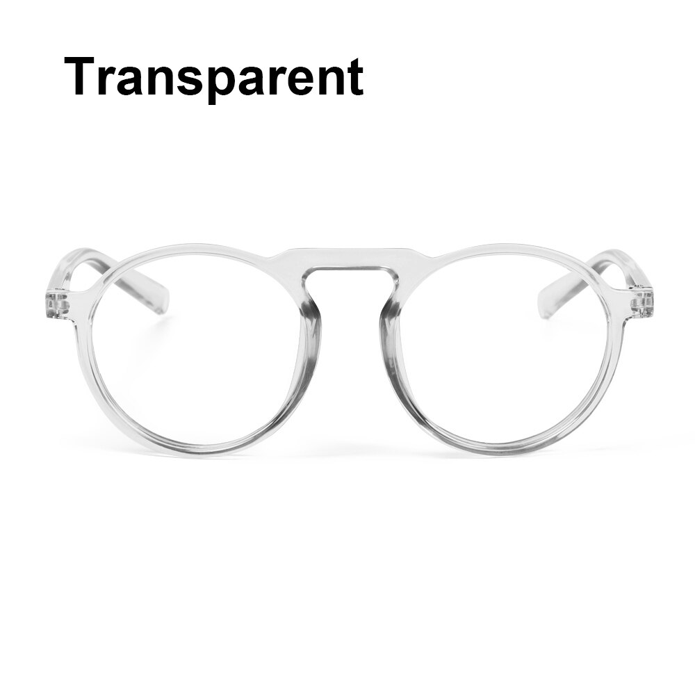 Lunettes Anti-rayon bleu, montures de lunettes optiques, ordinateur de jeu, bloquant la lumière bleue, monture ronde transparente: transparent