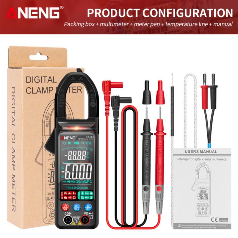 ANENG ST212 DC/AC Current Digital Clamp Meter 6000 Counts 400A Amp Multimeter Large Color Screen Voltage Tester Car Hz NCV Ohm: 02