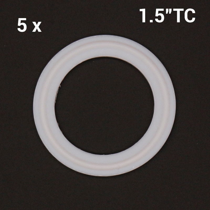 1.5" Tri-Clamp White PTFE(Teflon) Gasket 5 pcs/lot Food Grade High Temperature Brewer Hardware