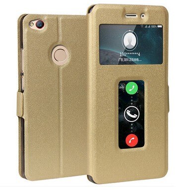 5.5 inch For ZTE Nubia Z11 NX531J case open the window Mobile phone battery back cover holster for For Nubia Z 11 filp phone bag: gold