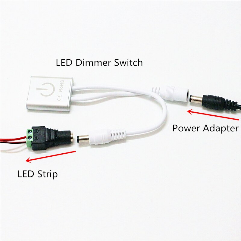 DC 12V 24V 3A Full Metal Body Touch Screen Control LED Dimmer Switch 5050 3528 Single Color LED Strip Controller With Memory