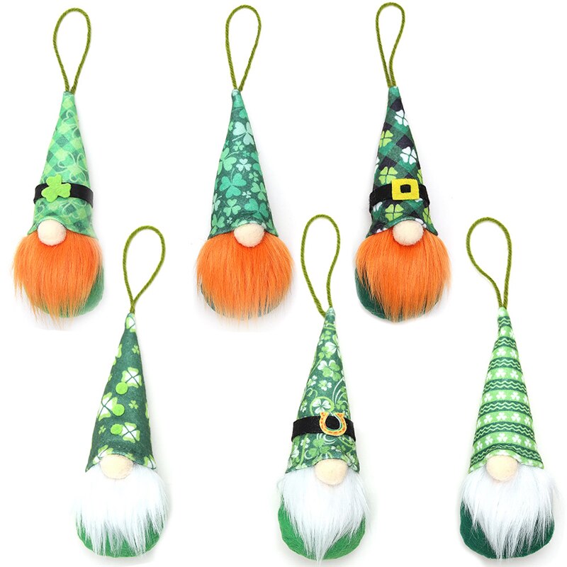 3 stk st patricks dag nisse ornamenter irske nisser saint patrick grøn kløver ansigtsløs dukke vedhæng st patricks dag dekorationer