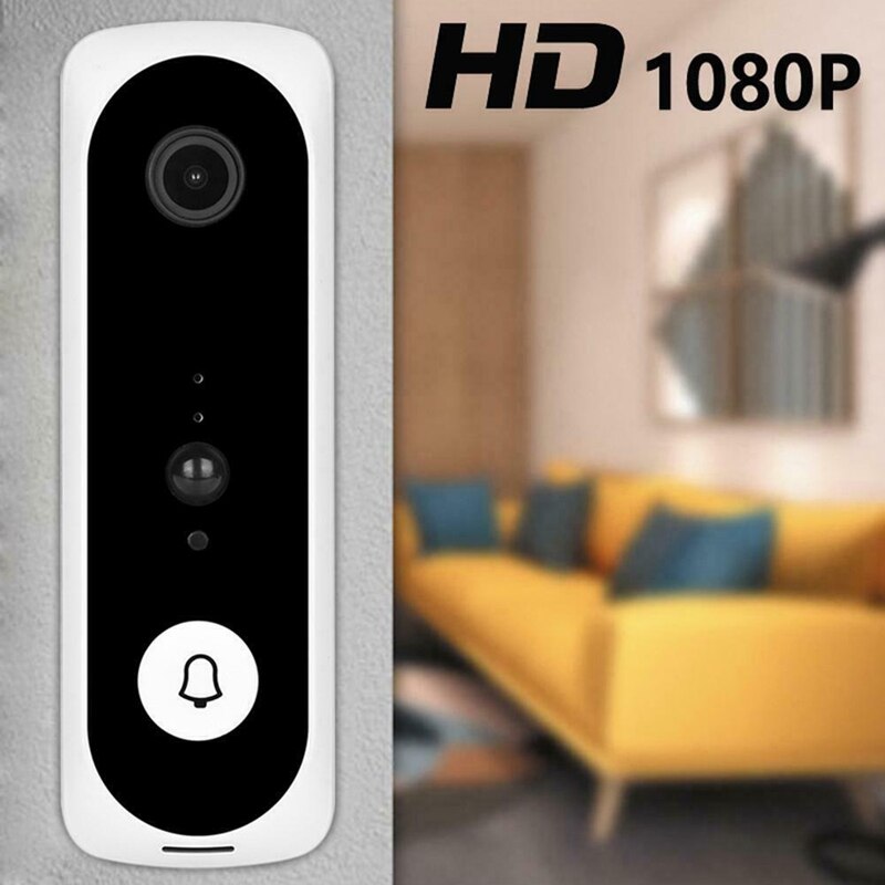 V20 Smart Wifi Video Deurbel Camera Visuele Intercom Met Chime Nachtzicht Ip Deurbel Draadloze Home Security Camera Wit