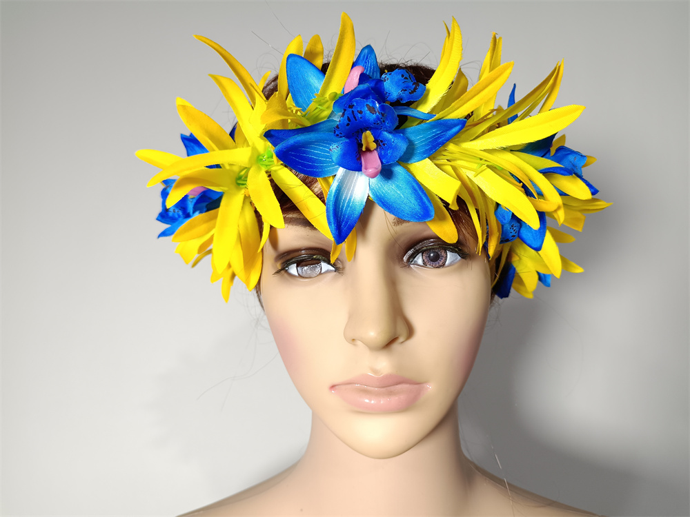 ragno giglio Orchidea Fiore fascia Hula ballerina Ragazza Copricapo Prestazioni per feste Hawaii Ghirlanda Accessori per capelli Vendita calda: Lavanda