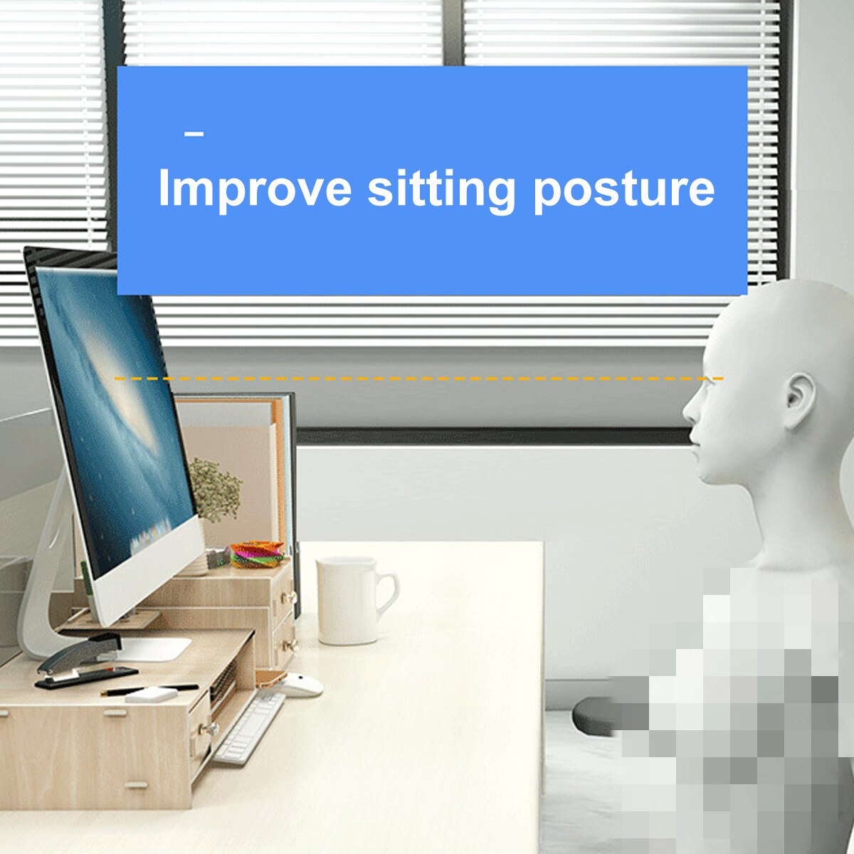 Computer Monitor Riser Desktop Stand Wood Shelf Plinth Strong Laptop Stand Desk Holder Monitor Holder with Storage Box Organizer