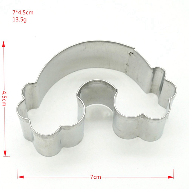 3 Pcs Eenhoorn Cookie Cutter Rvs Cut Snoep Biscuit Mold Koken Gereedschap Rainbow Metal Gebak Cake Fondant Cutters Mould