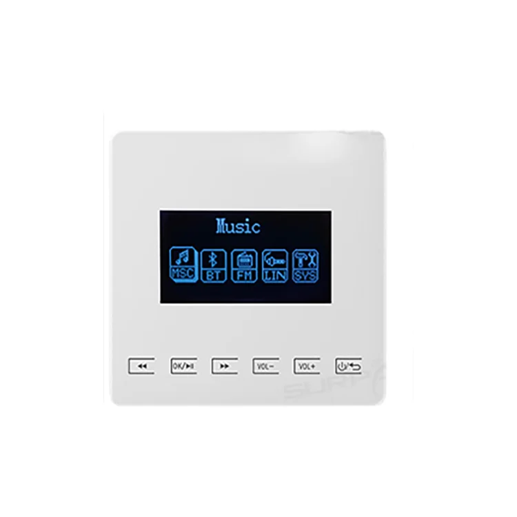 Bluetooth Wall Amplifier Mini bluetooth amplifier Home Audio System Touchkey Background Music Player connect to TV: black