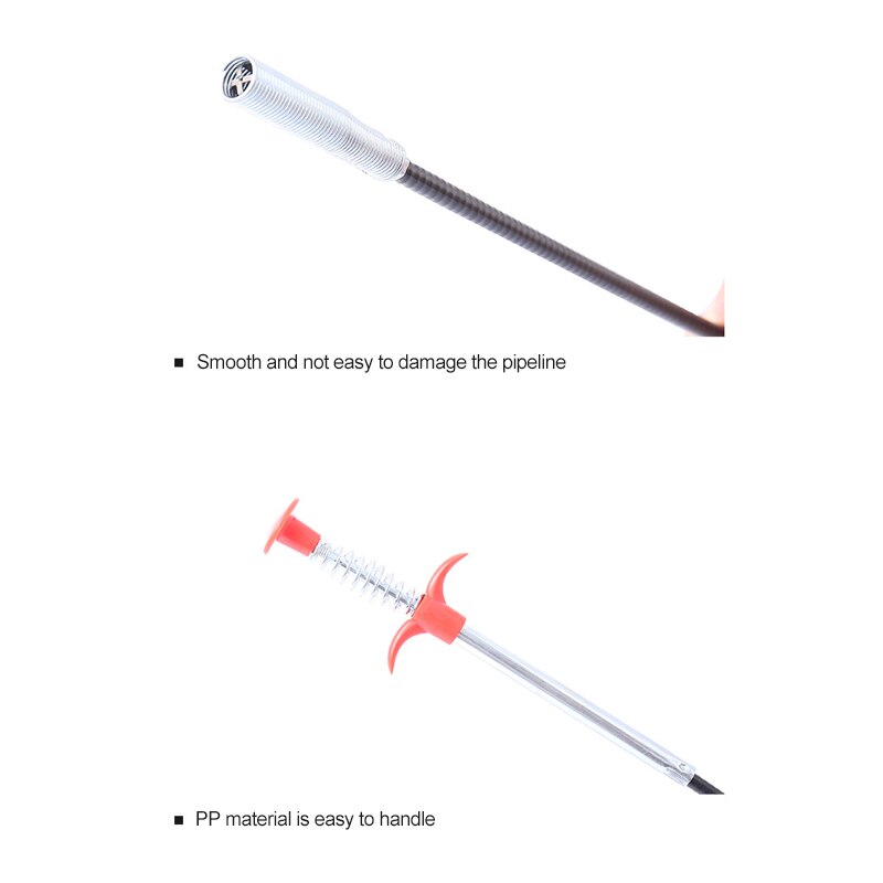 160Cm Lente Pijp Bagger Tool Afvoer Slang Metalen Draad Ontstopper Sticks Verstoppen Remover Cleaning Tool Huishoudelijke Voor Keuken sink