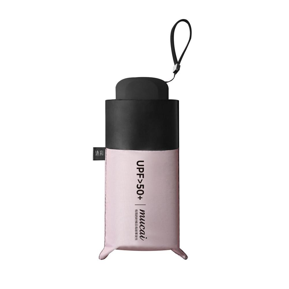 Mucai-paraguas plegable ultraligero para mujer, sombrilla impermeable a prueba de viento, protección solar UV contra la lluvia, Mini paraguas para viaje de negocios y coche: Rosa