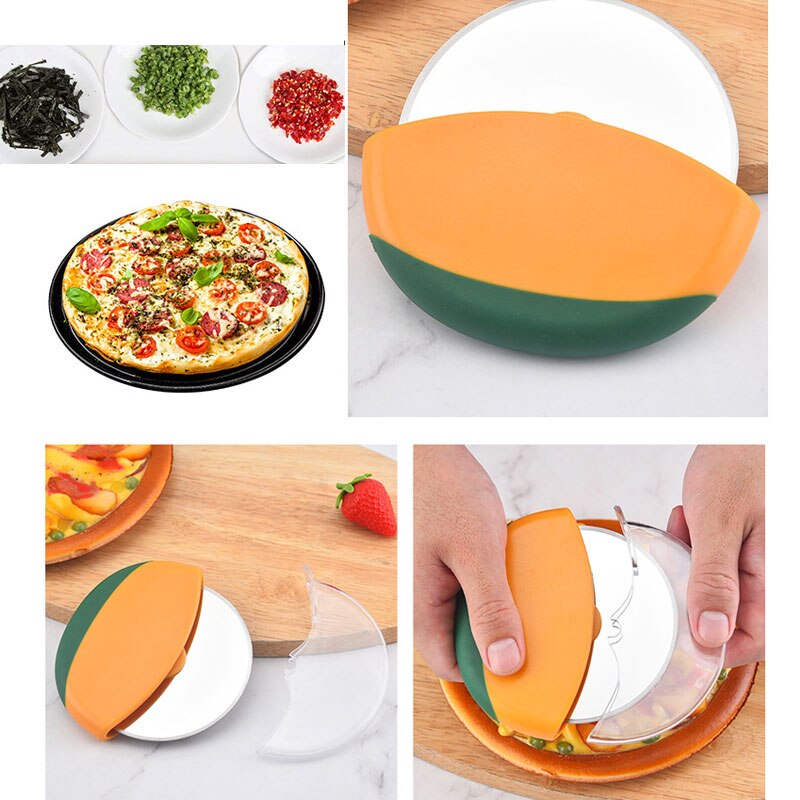 Hyvä pito pizzaleikkuri ruostumaton teräs pizzapyörä veitsi pannukakkuveitsi pizzakakku leipä pyöreä pizzaveitsi tee itse leivontatyökalu