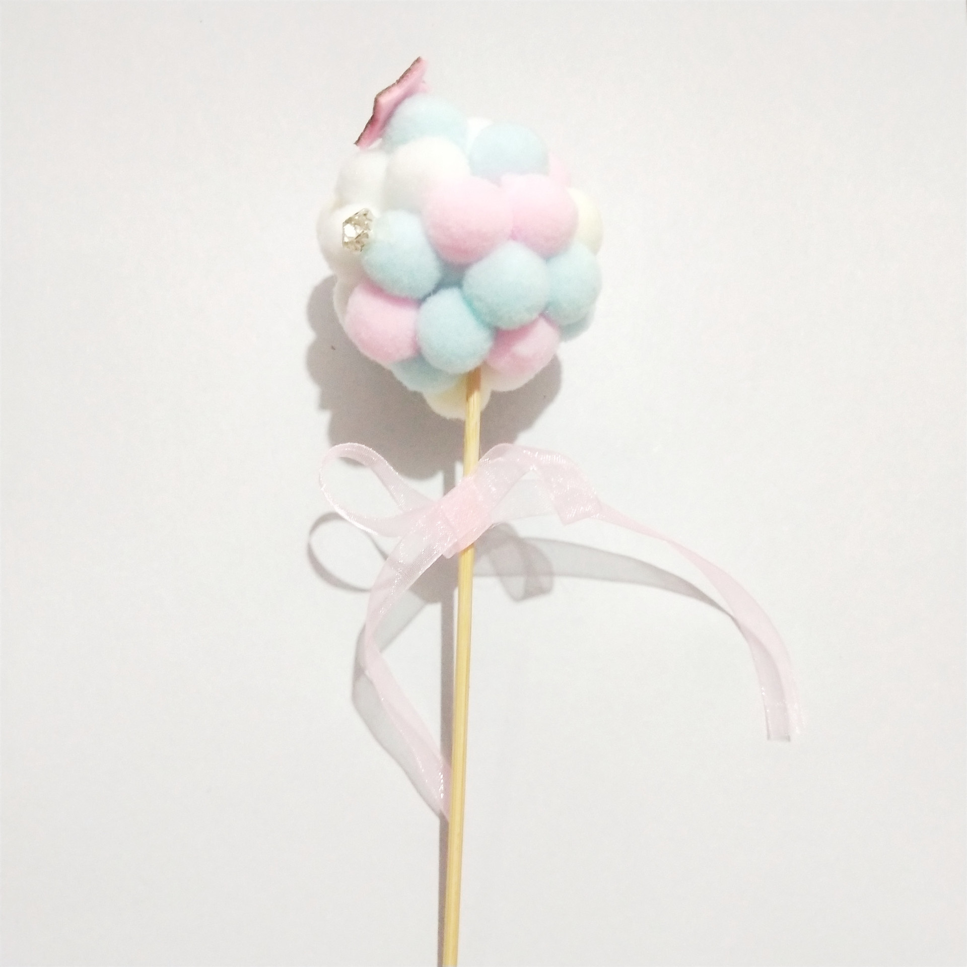 Banderas coloridas para decoración de tartas, bola peluda, adornos para magdalenas de boda y cumpleaños, decoración para tarta para de bienvenida al bebé, bricolaje