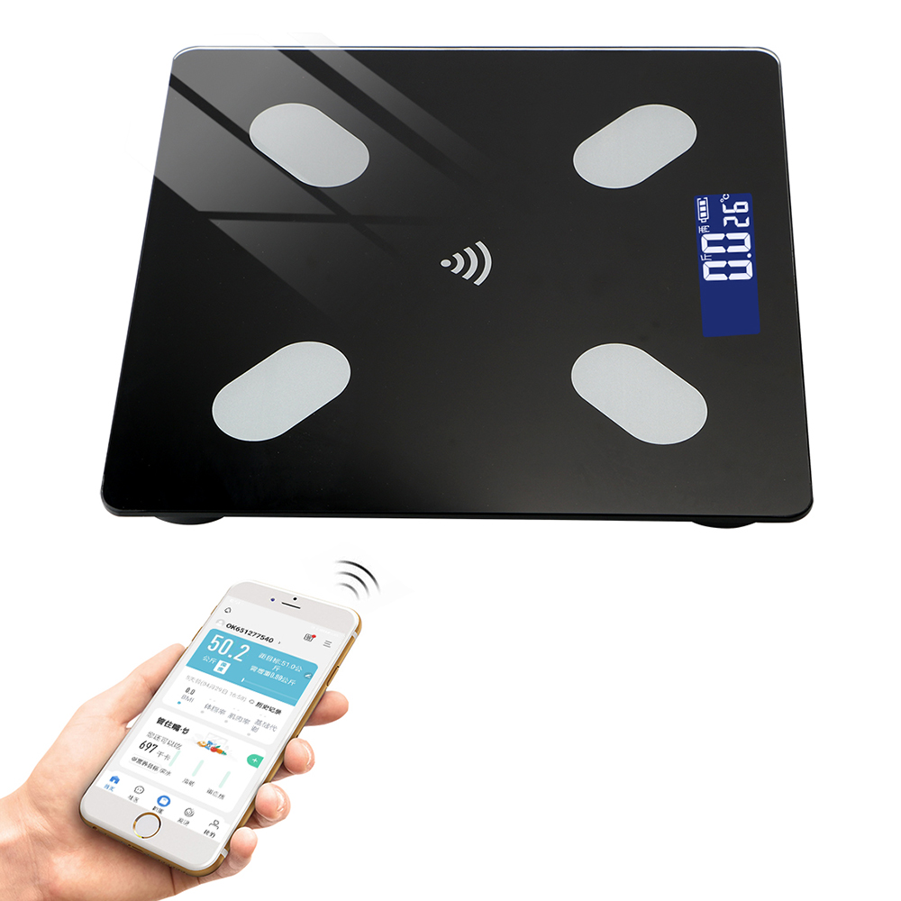 Lcd digital skærm husholdningsvægt smart bmi fedtvægt usb opladning intelligent bluetooth app android ios