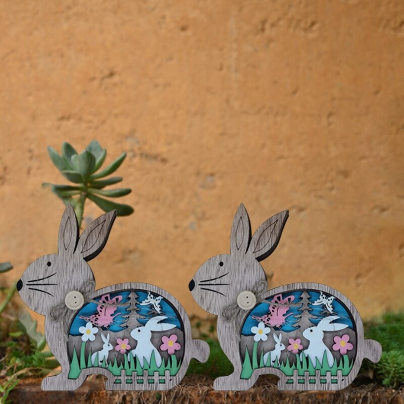 Easter Decoration For Home Wooden Easter Bunny Easter Craft Easter Bunny Ornament Easter Decor