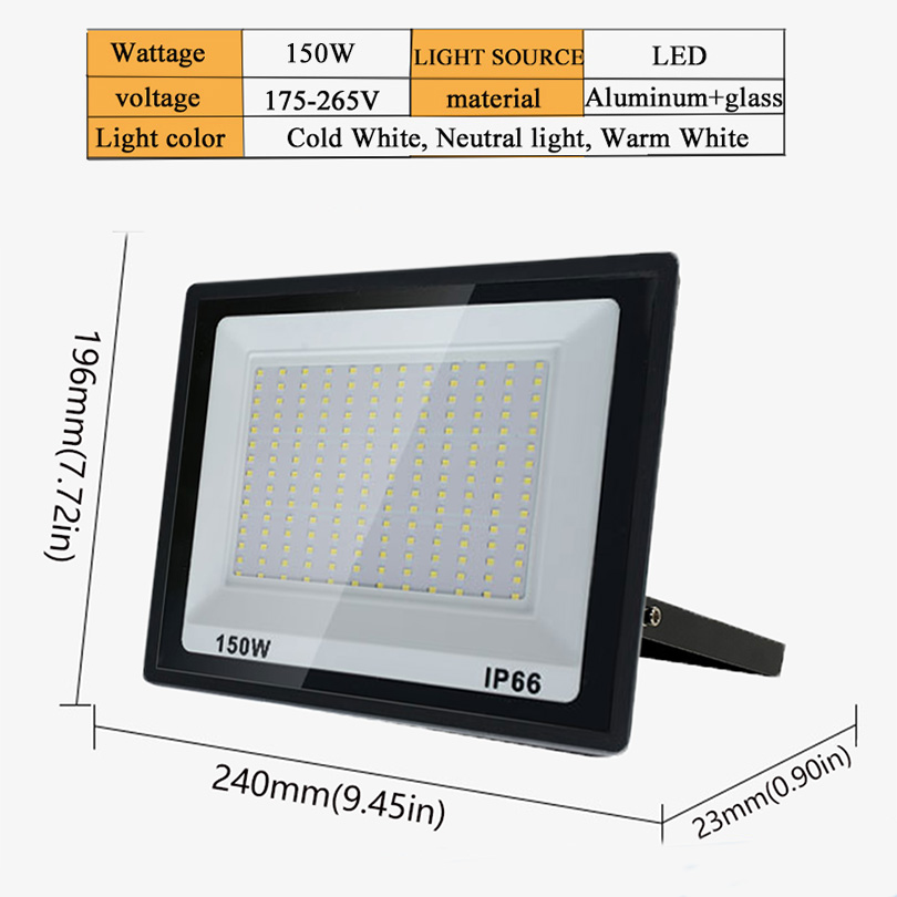 Projecteur LED projecteurs extérieurs étanche IP66 220V 10W 20W 30W 50W 100W 150W 200W 300W éclairage extérieur de panneau d'affichage d'usine: S / RGB