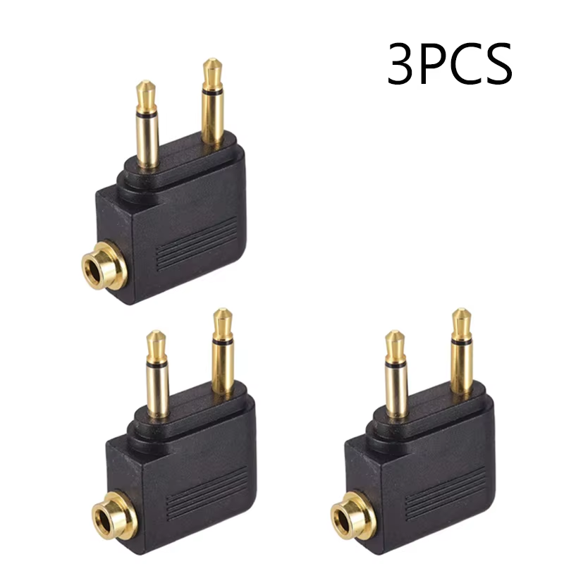 1-5Stck Audio- Adapter 3,5mm Stecker Jack Fluggesellschaft Flugzeug Kopfhörer Kopfhörer Audio- Adapter für Flugzeug Reise Kopfhörer kopfhörer: LVORY