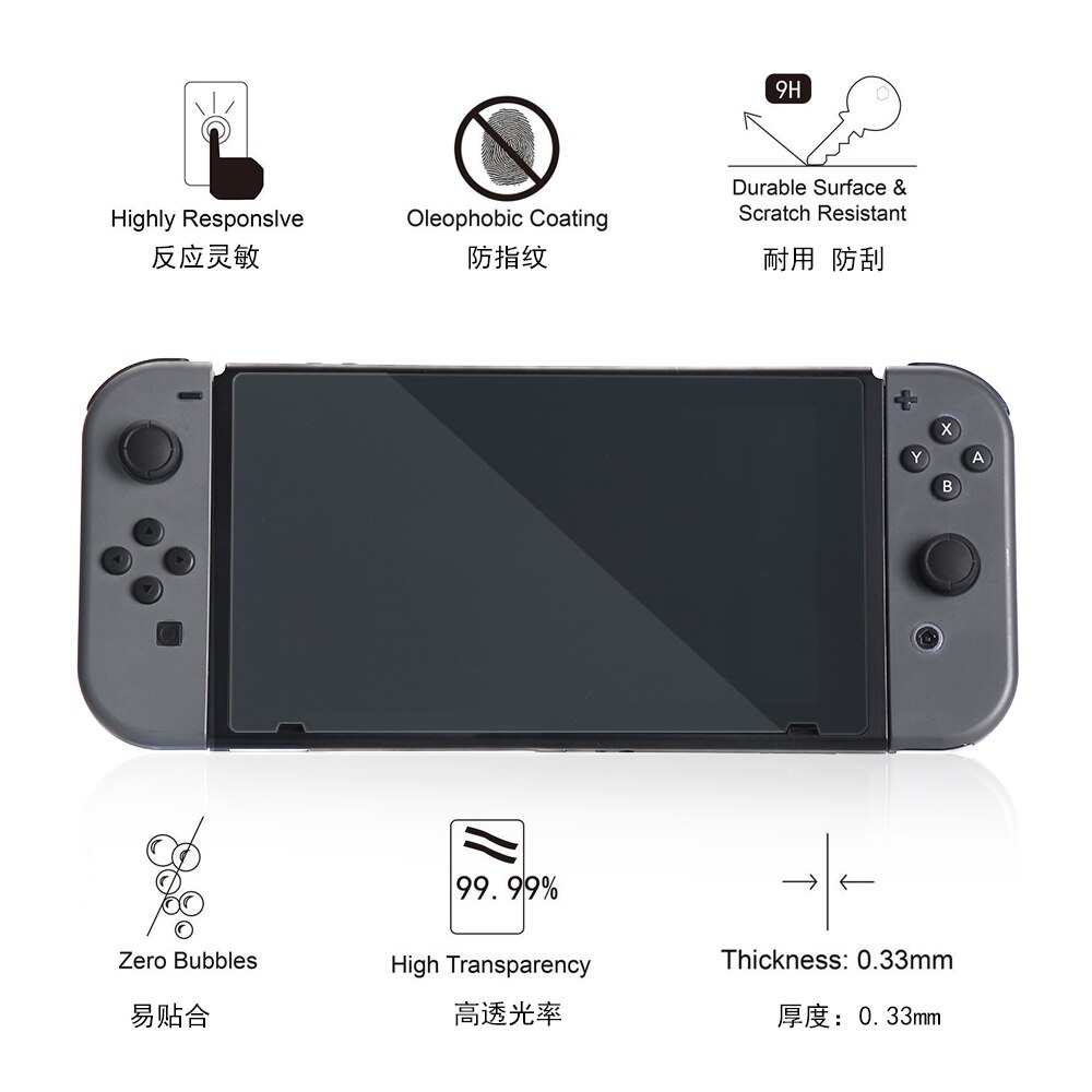 Protecteur d'écran en verre trempé pour Nintendo Switch housse pour Nintendo Switch protecteur d'écran de jeu Ultra haute définition