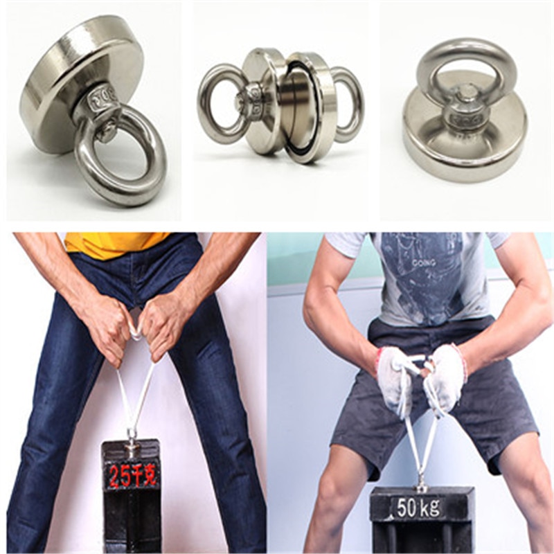 Sterke Krachtige Ronde Haak Salvage Neodymium Magneet Zee Vissen Apparatuur Houder Trekken Montage Pot N52 Neodymium Magneet 40 20
