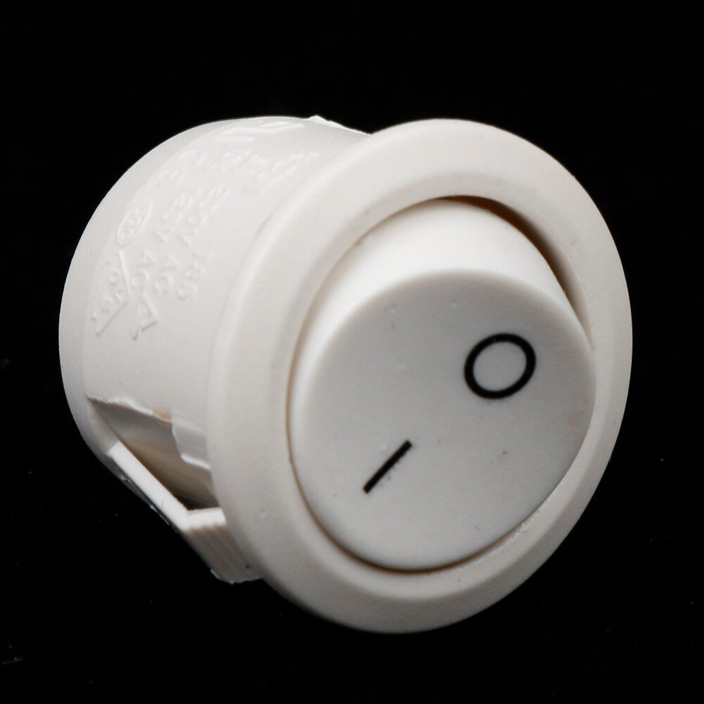 2 Pin 20mm ON/OFF Round Boat Rocker Switch Mini Waterproof Cap LED illuminated Car Dashboard Dash Boat Van 12V: White