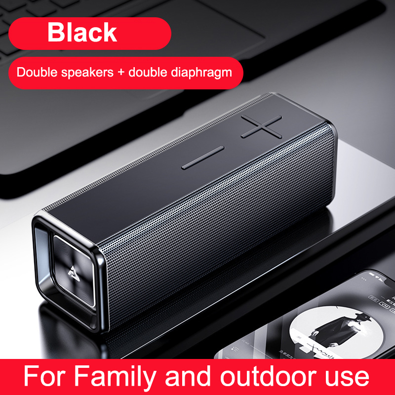 Mini Bluetooth-Compatibel Soundbar Luidspreker Kolom Draadloze Draagbare Outdoor Speaker Bass Sound Box Speaker Voor Pc Gamer Telefoon: Black