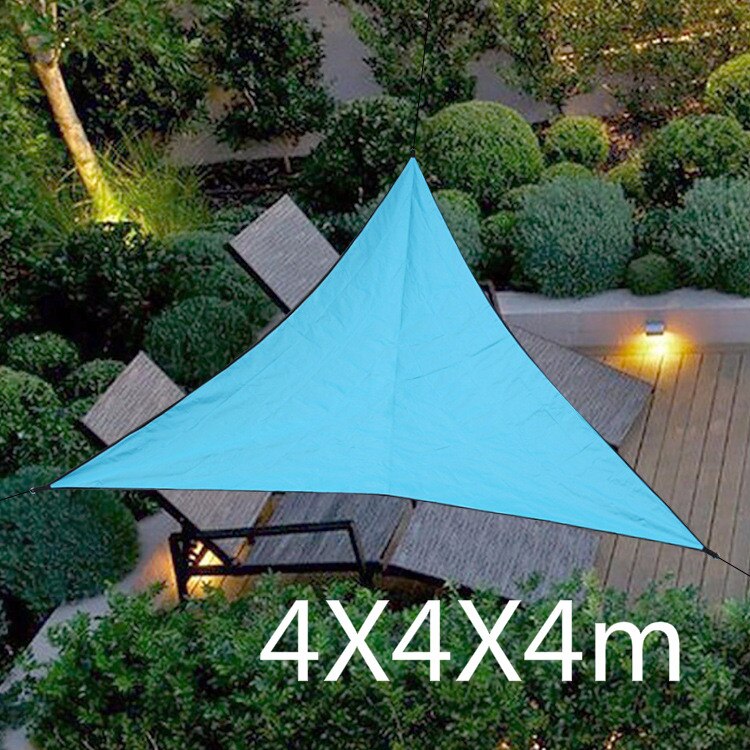 Triangle soleil abri auvent auvent abris Anti-UV soleil ombre voile imperméable tente bâche Portable en plein air Camping pique-nique tissu: 10 4X4X4m