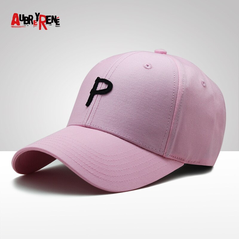 Yksivärinen 100%  puuvillainen baseball-lippis, jossa kirjain p-kirjaimella miehet naiset säädettävä ulkona aurinkosuoja hattu hip hop