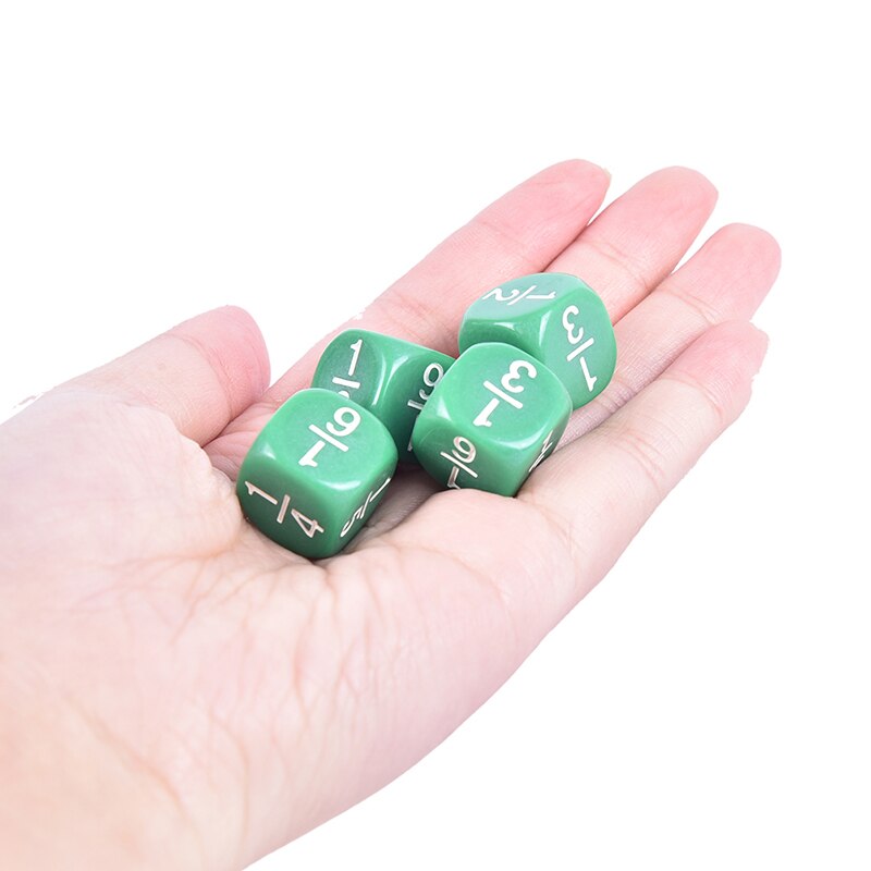 10 Teile/satz 15*15mm Weiß/Grün/verrotten Bruchteil Anzahl Lustige Würfel Bildung Spiel Zubehör