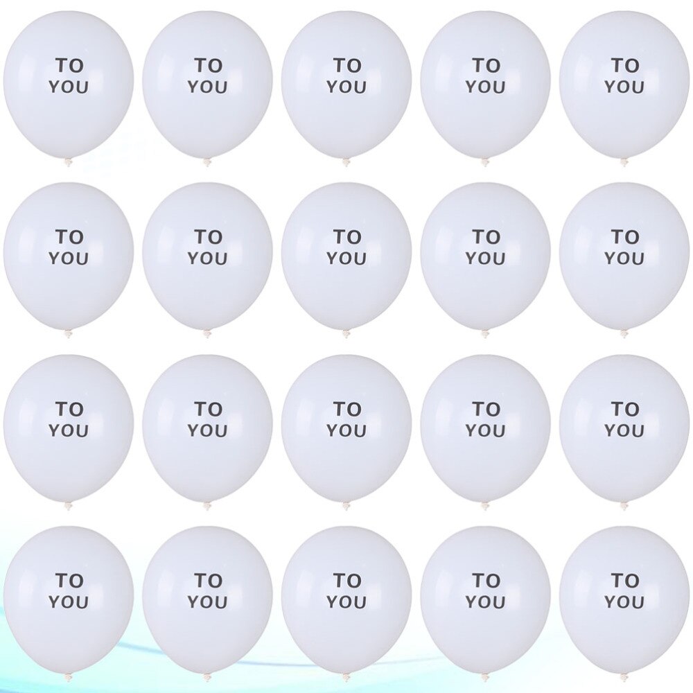 100pcs 12 Inch Balloons Letter Printing Balloons Latex Balloons for Birthday Party Home Gathering (TO YOU Letter Balloon: TO YOU