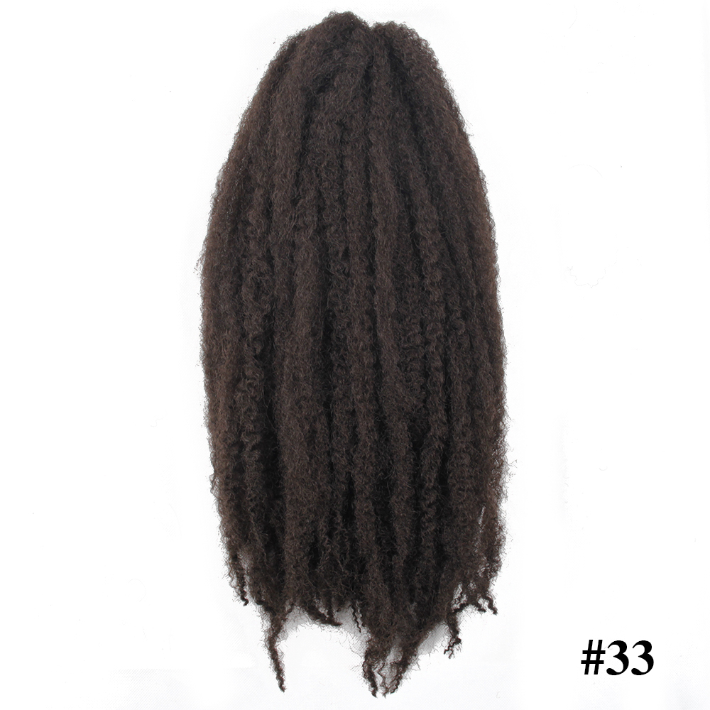 Marley fletninger hæklet ombre afro kinky twist hår syntetisk fletning hår hæklet fletninger hair extensions: #33