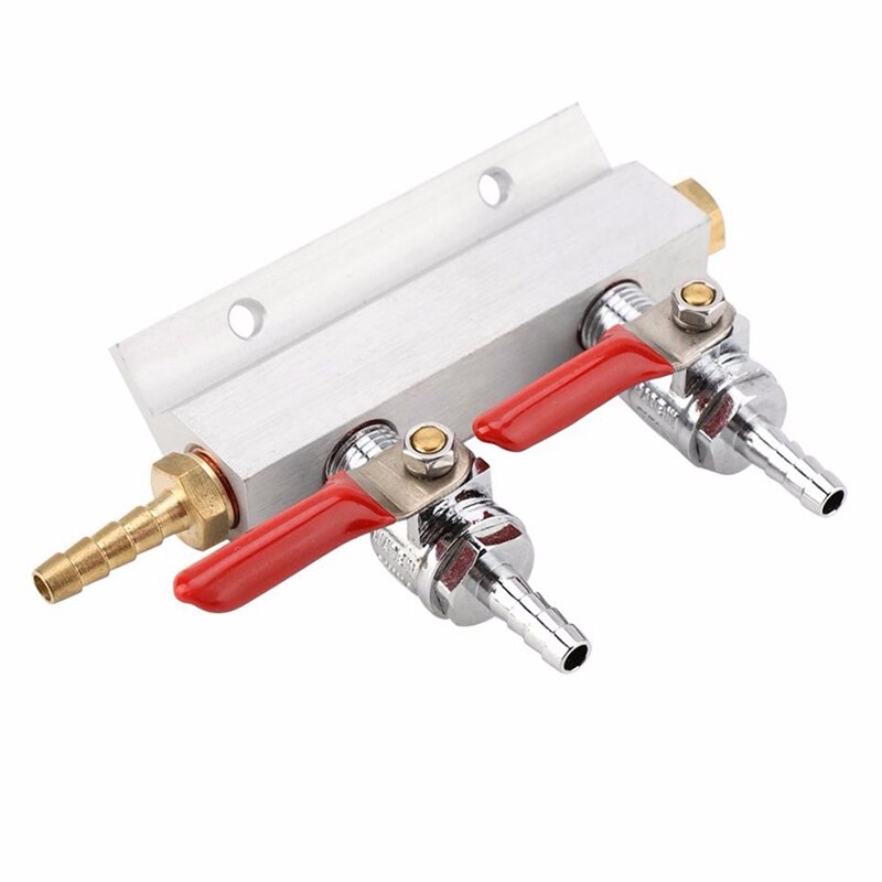 2 Way Beer Brewing Gas Manifold CO2 Distributor Splitter Beer Integrated Check Valves Homebrew Beer Making Brewing Tool