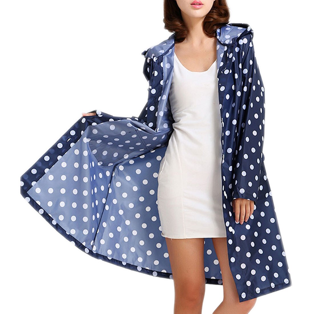 Outdoor Waterproof Girl Lady Hooded Raincoat Women Travel Riding Cloth Rain Coat For Women Poncho Long Rainwear Rain