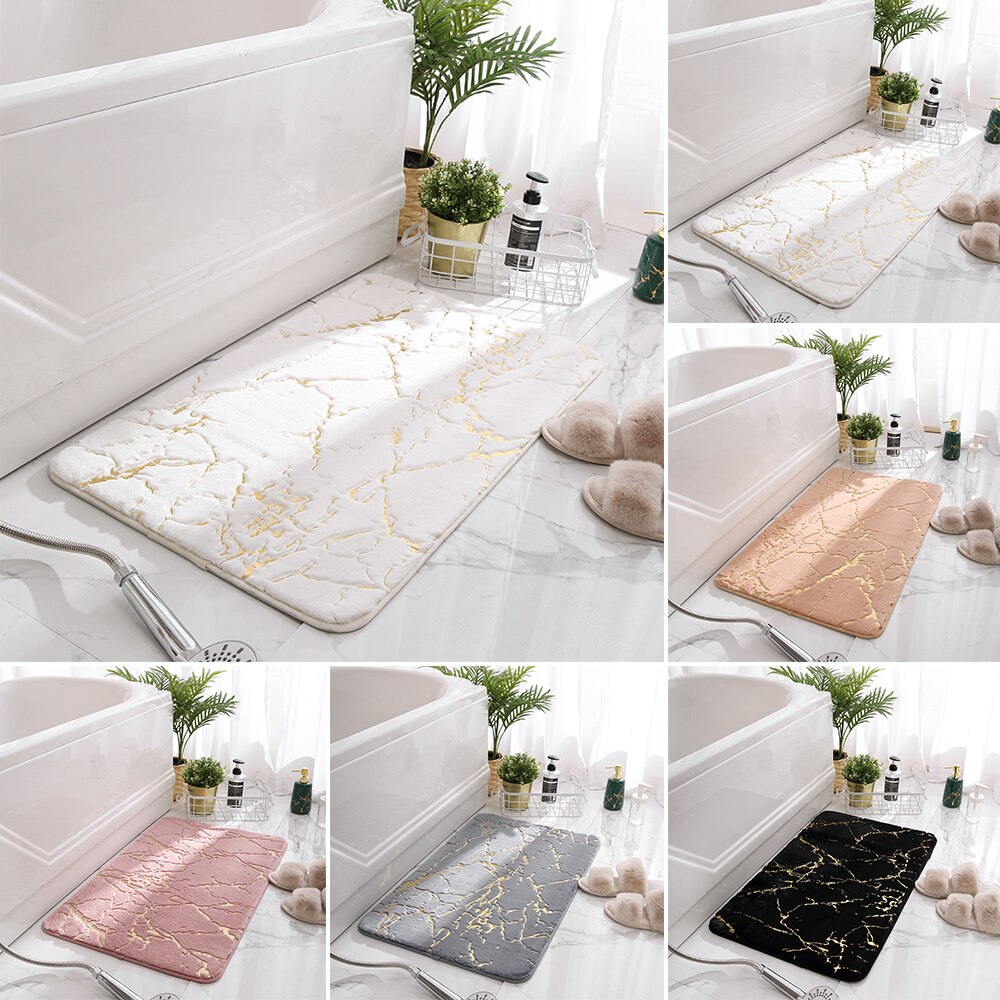 Non-Slip Bath Mats Super Absorbent Shower Bathroom Carpets Soft Toilet Floor Faux Rabbit Hair Rugs For Home Decor 40x60cm 4 Size