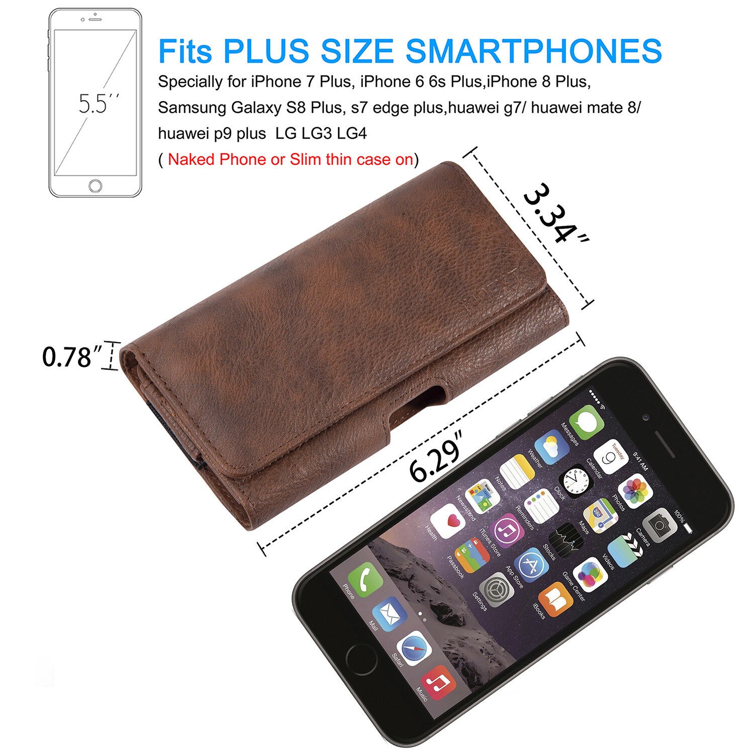 Téléphone sacoche pochette étui ceinture pince housse étui portefeuille en cuir synthétique polyuréthane housse universelle 5.5 "pour iPhone Samsung Huawei LG3 LG4
