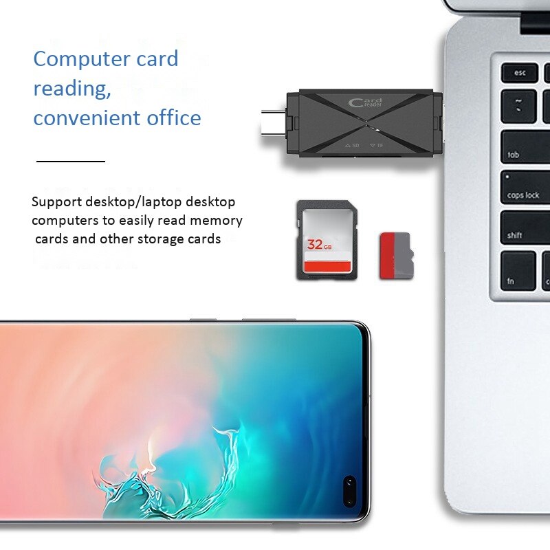 OTG Card Reader Micro-SD/SD Card/USB Mobile Phone Card Reader TF High Speed 2.0 Multi-Function Card Reader