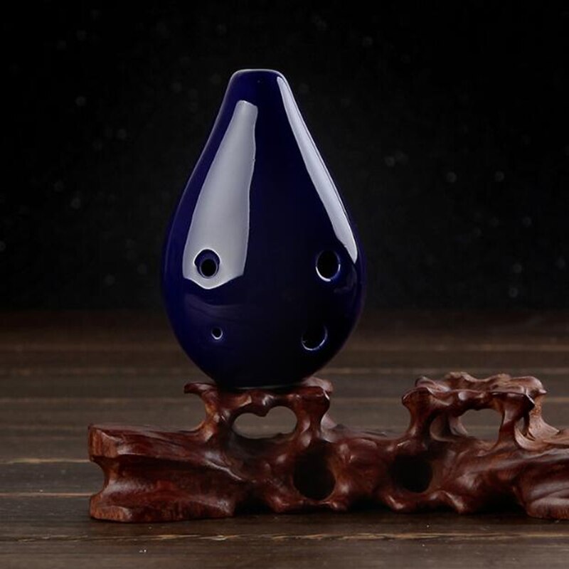 Mini 6- hulls ocarina fargeglasur keramisk fløyte vannstil ocarina musikkinstrument for barn musikkelsker
