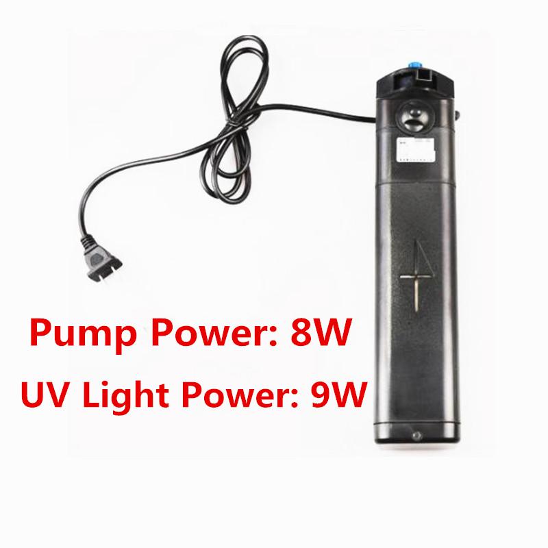 4 in 1 Internal Fish Tank UV Sterilizer Filter Pump With 7/9/13W UV Lamp Pond Aquarium Submersible Oxygen Filter Water Pump 220V: 9W / UK Plug