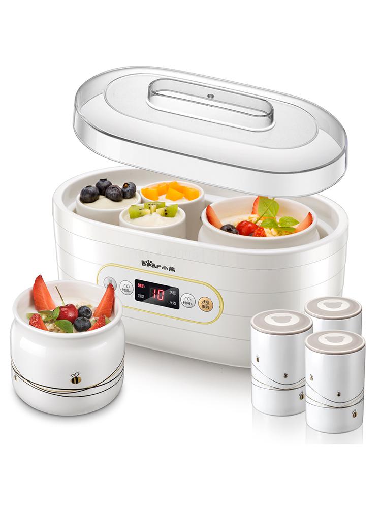 Keramik yoghurtmaskin fryst yoghurtmaskin natto/ris vinmaskin 3d värme med 2 foder & 6 keramikkoppar