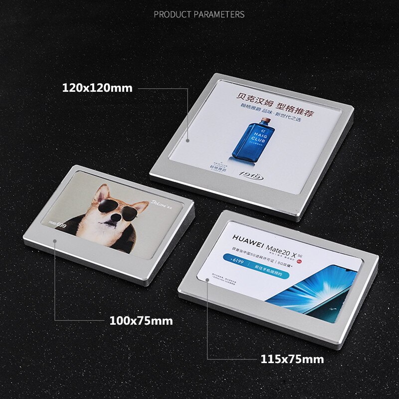100*75mm Aluminum Slant Table Card Sign Holder Display Stand Advertising Price Label Paper Holder Stand