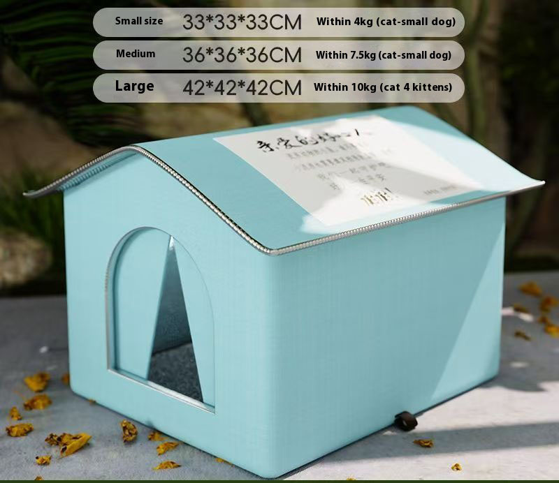 Waterdicht Verdwaalde Kattenhuis Buiten Wilde Kattenhuizen Ingesloten Huisdierentent Koudbestendig Huisdierhuis Winter Warm voor Buiten: L / Apple Groen