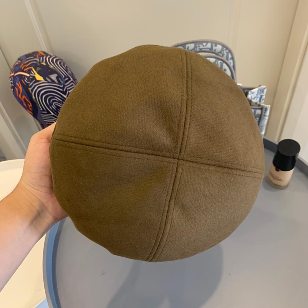 Moment Vintage Franse Baret Wollen Baret Winter Street Style Solid-Kleur Hoed Warm Beanie Hoed: Army Green