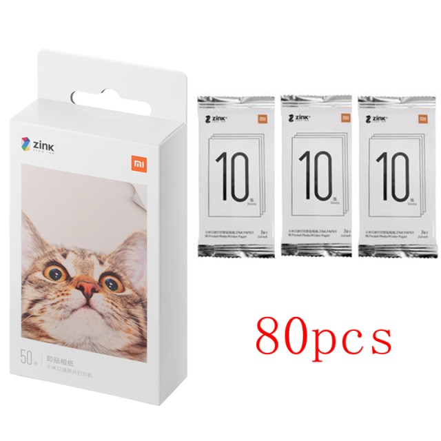 Originele Xiaomi Zink Pocket Printer Papier Zelfklevend Photo Print 10//50/100 Vellen Xiaomi 3-Inch Mini pocket Photo Printer: 80pc